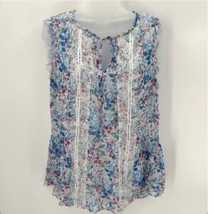 Lauren Conrad Fairy/Cottagecore Sheer Floral high low blouse 🌺5 for $30